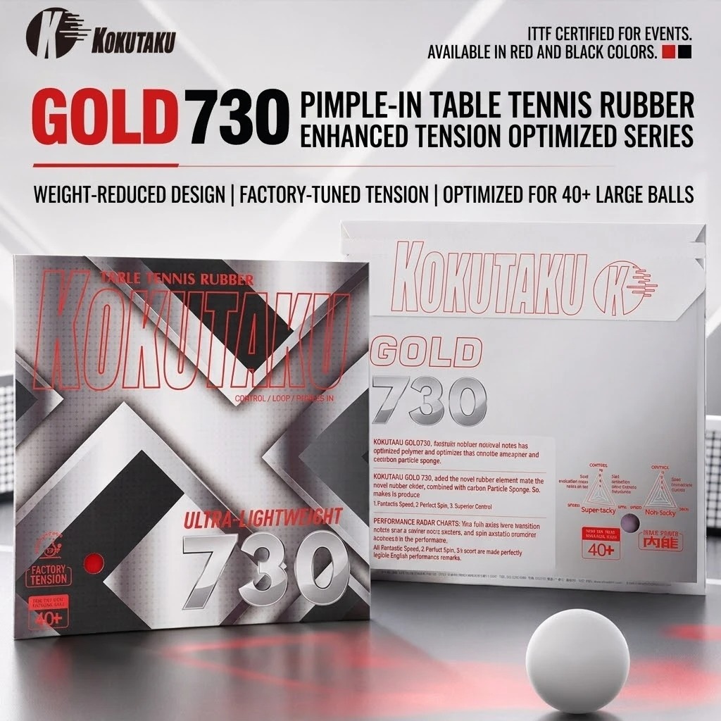 Table Tennis Rubber Anti Spin - ยางปิงปอง Kokutaku รุ่น Gold 730 น้ำหนักเบา