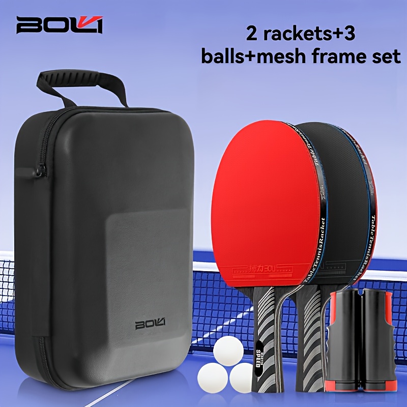 Table Tennis Touch - ชุดไม้ปิงปอง Boli แบบสองไม้สามลูก พร้อมกระเป๋าหนังแข็ง ชุดไม้ปิงปองไม้แท้ 7