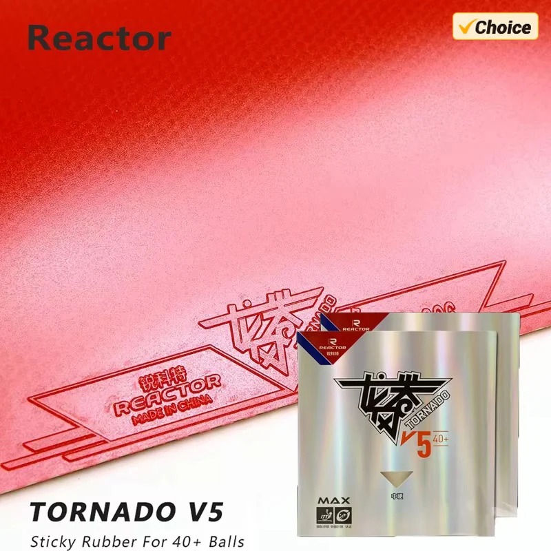 Table Tennis Market - ยางปิงปอง REACTOR Tornado V5 สำหรับการโจมตีแบบลูปที่เหนียวแน่น ระดับความแข็งปานกลาง