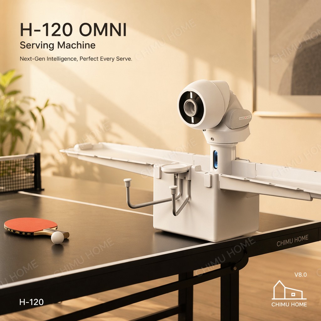 Table Tennis Trainer - 【CHIMU HOME】OMNI เครื่องเสิร์ฟลูกปิงปองอัจฉริยะ ควบคุมผ่านแอพพลิเคชั่น โปรแกรมฝึกซ้อมปิงปองระดับมืออาชีพ ตัวปล่อยลูกอัตโนมัติ