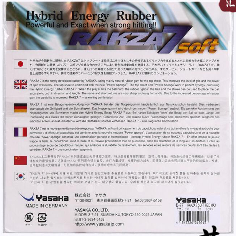 Original yasaka RAKZA 7 (B-77) - Table Tennis Market บทวิจารณ์และราคา